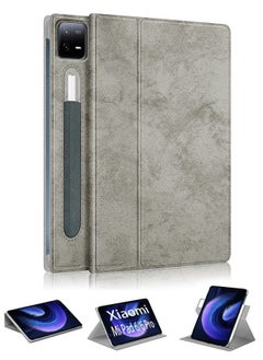 Xoopla Case for Xiaomi Mi Pad 6/6pro 11 inch, Multi-Viewing Angles, Multifunctional PU Leather Smart Cover with Auto Sleep Wake Feature, Slim Flip Shell Case for Xiaomi Pad 6/6pro, Grey  - Image 1