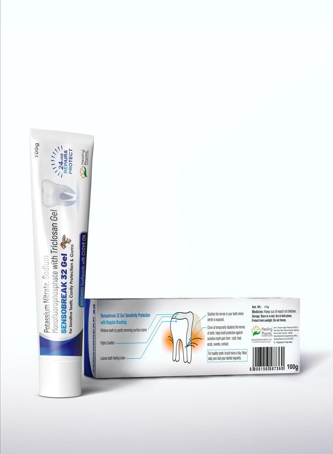 Healing Pharma - Sensobreak Whitening Toothpaste Gel With Clove Oil for Sensitive Teeth & Cavity Prevention 100g, Pack of 2 - Image 2