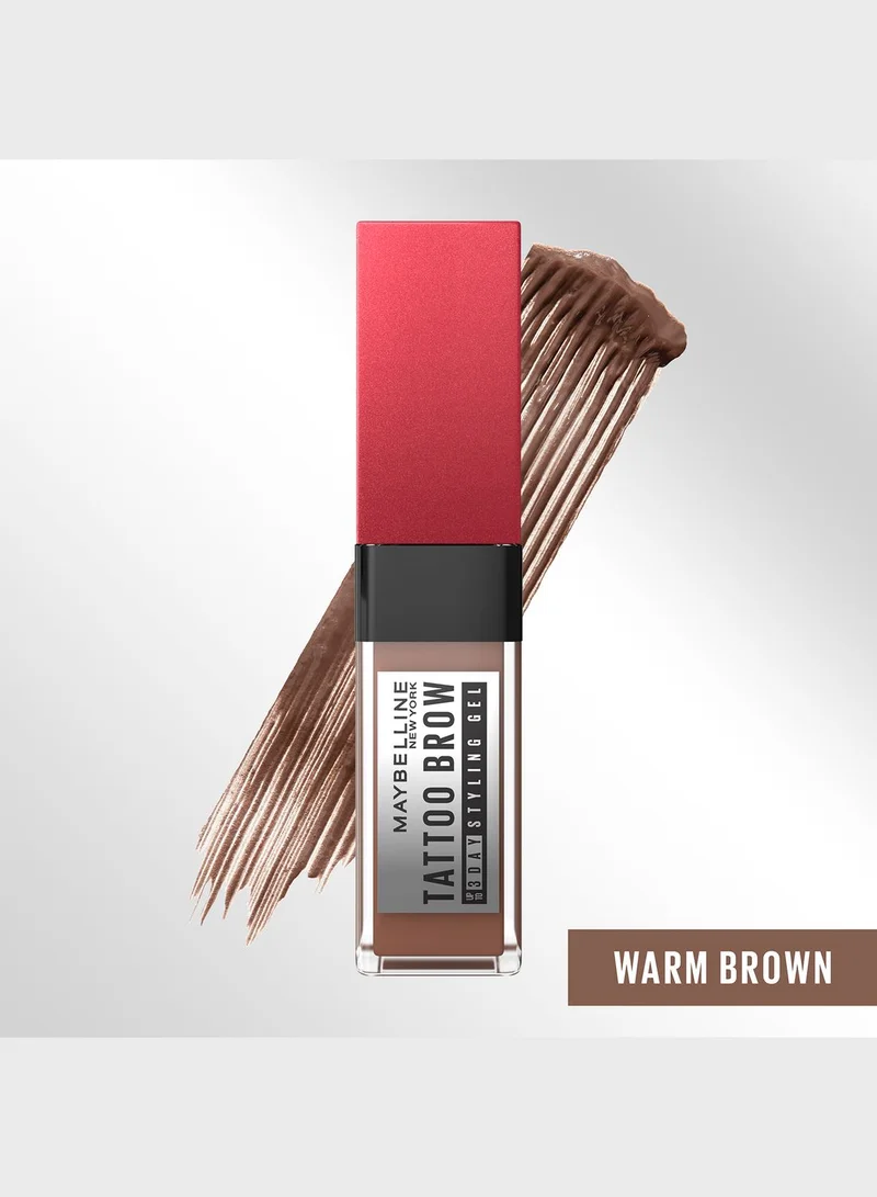 MAYBELLINE NEW YORK Tattoo Brow 3 Day Styling Eyebrow Gel, Warm Brown