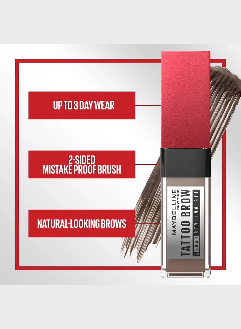 MAYBELLINE NEW YORK Tattoo Brow 3 Day Styling Eyebrow Gel, Warm Brown