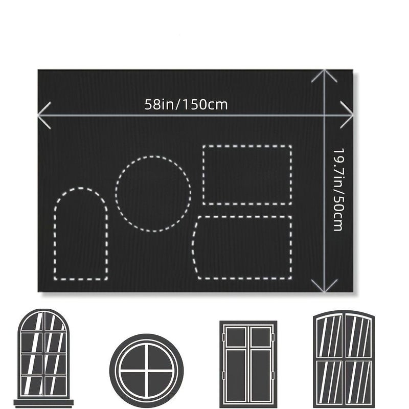 No Drill Sunblock Blackout Curtains 100 Percent Blackout Hook and Loop Portable Window Shades for Bedroom Dorm Travel Modern Oxford Cloth 150x260cm All Season Unlined Plain Weave Pastoral Theme Non Textile Tap Top Wipe Clean Sun Protection - Image 2