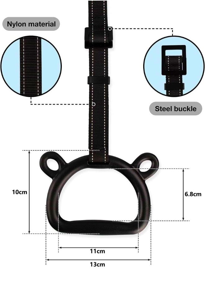 Chase Up Kids Gymnastic Rings Pull up Rings for Chlidren Exercise,Indoor Gym Ring,Kids Gymnastics Rings with Adjustable Straps,Load Bearing 100kg  - Image 3