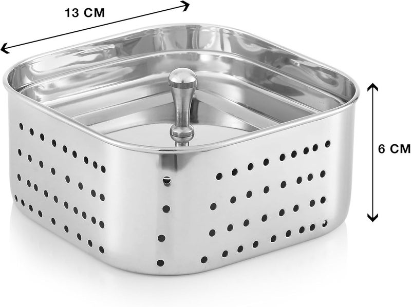 DiBha Stainless Steel Square Paneer Maker Mould 1000 Ml 1 Kg Pack of 1 Silver - Image 2