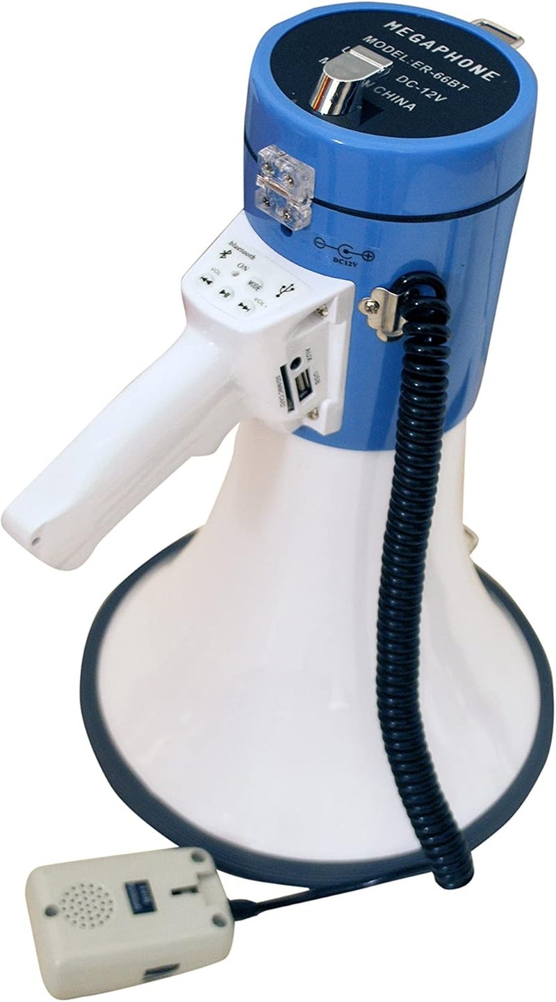 NEDA Megaphone Speaker WIth record on USB - Bluetooth - Aux - SD Blue - Image 1