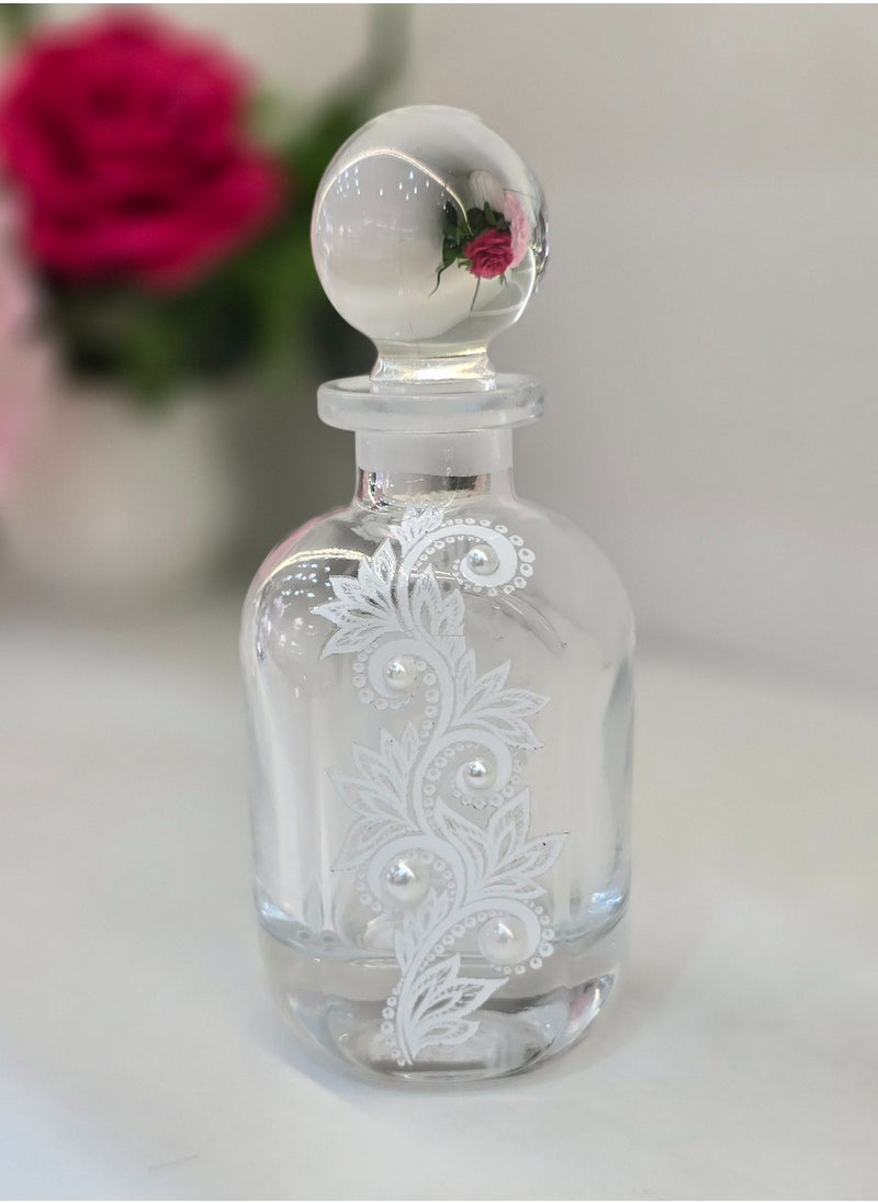 Damanhoor Decorative Empty Glass Perfume Oil Bottle Autumn Leaf Design Refillable 