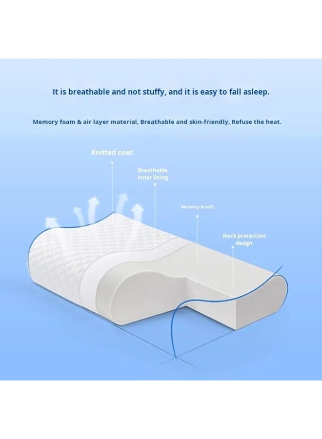 Medical Orthopedic Memory Foam Pillow (40 x 60 cm) – Ergonomic Neck & Back Pain Relief – Premium Slow-Rebound Foam with Washable Cover – Essential for Healthy & Comfortable Sleep - Image 3