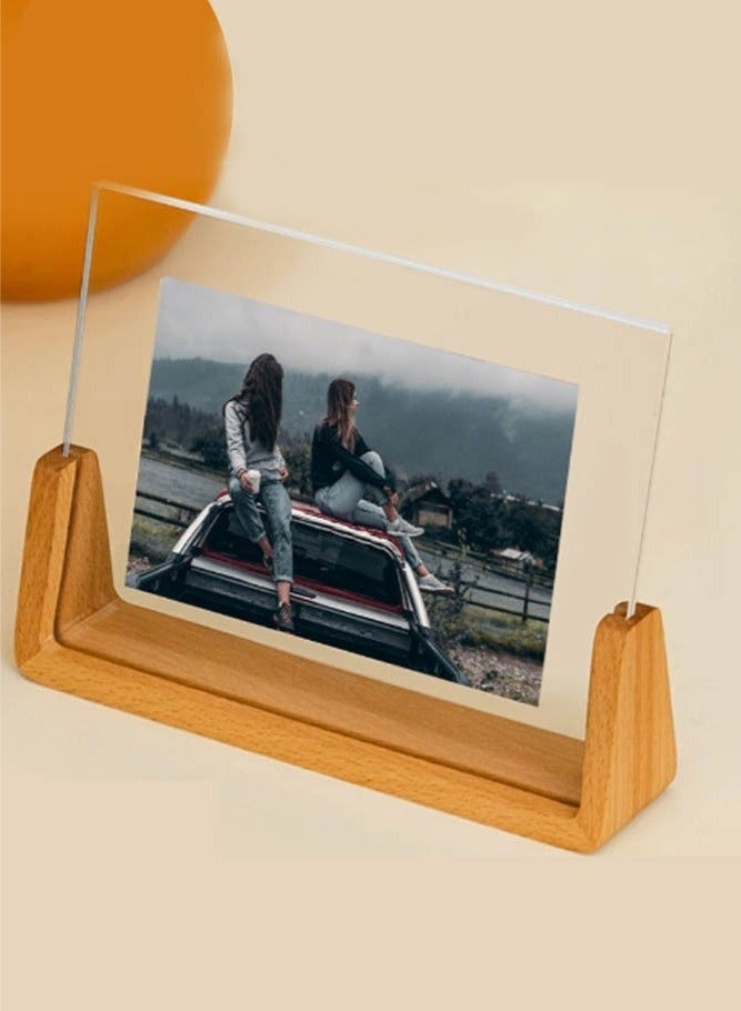Bukela 6-inch Horizontal Solid Wood & Acrylic Photo Frame - Stylish Display for Home & Office - Image 3
