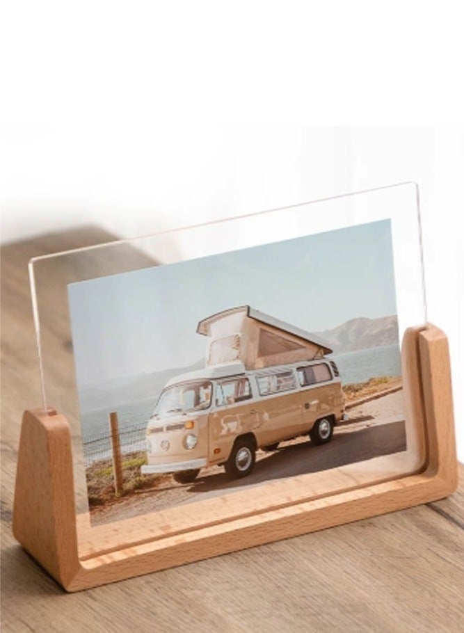 Bukela 6-inch Horizontal Solid Wood & Acrylic Photo Frame - Stylish Display for Home & Office - Image 4