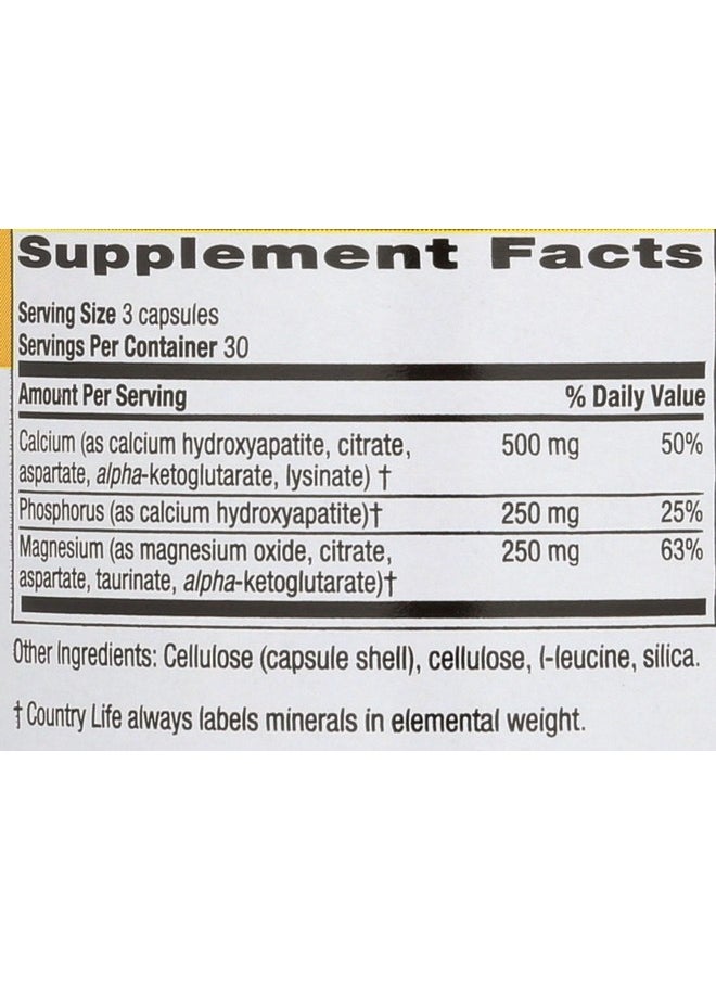 كانتري لايف Country Life Target-Mins Calcium Magnesium Complex - 1000mg Calcium و500mg Magnesium، مكمل غذائي خالٍ من الجلوتين لصحة العظام  - Image 3
