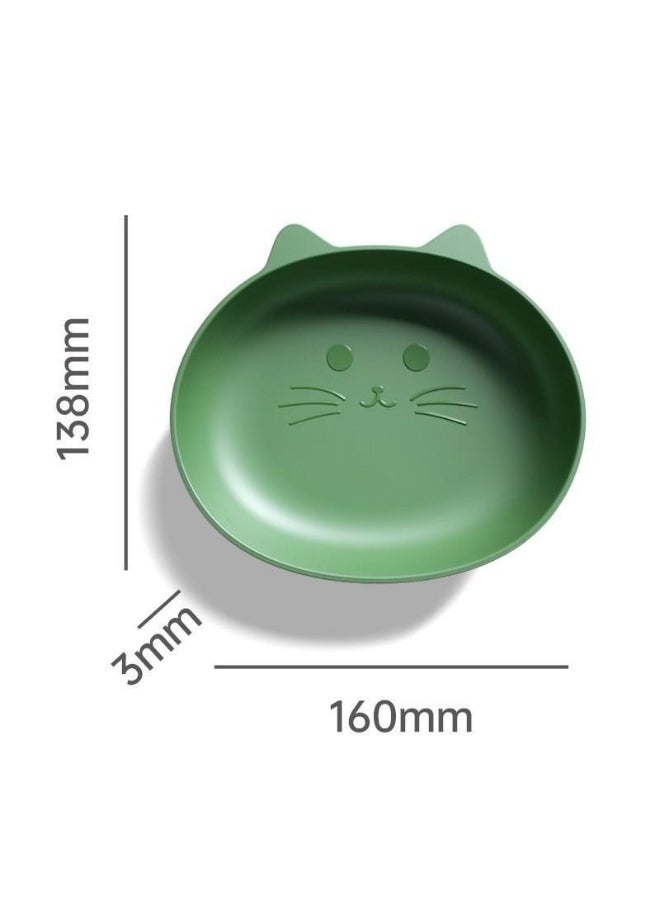 NIBEMINENT Snack Plate Plastic Fruit Dish Green Cat 