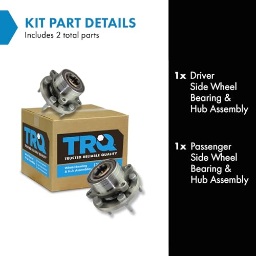 TRQ 2 Piece Wheel Bearing & Hub Assembly Set Compatible with 2011-2019 Ford Explorer 2013-2019 Police Interceptor Utility - Image 2