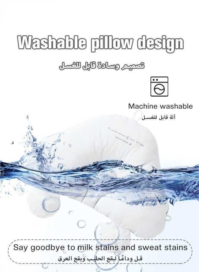 Joyelink Baby Pillow, Anti-Startle Pillow Sleeping Pillow, Head Shaping Pillow, Memory Foam Head and Neck Support, Portable Machine Washable, Detachable shaping Pillow for 0-36 Months Infant - Image 4