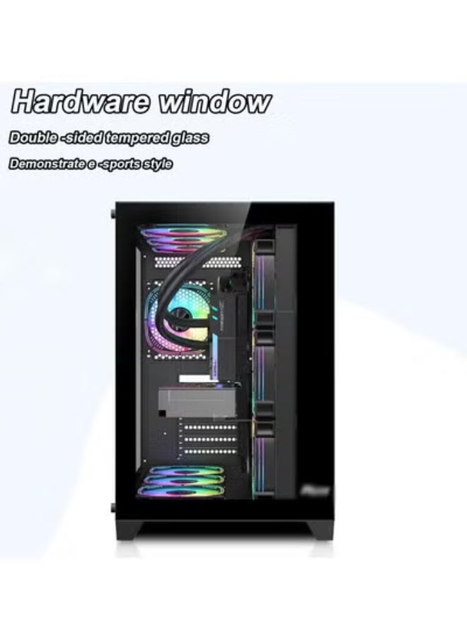 هيكل الكمبيوتر ATX لوحة كبيرة 240/360 المياه المبردة والباردة مضيف الطاولة المفتوحة هيكل اللعبة، هيكل كمبيوتر الألعاب ATX (أسود)