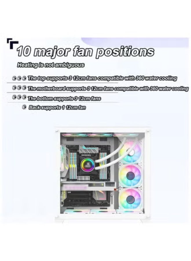 هيكل الكمبيوتر ATX لوحة كبيرة 240/360 المياه المبردة والباردة مضيف الطاولة المفتوحة هيكل اللعبة، هيكل كمبيوتر الألعاب ATX (أسود)