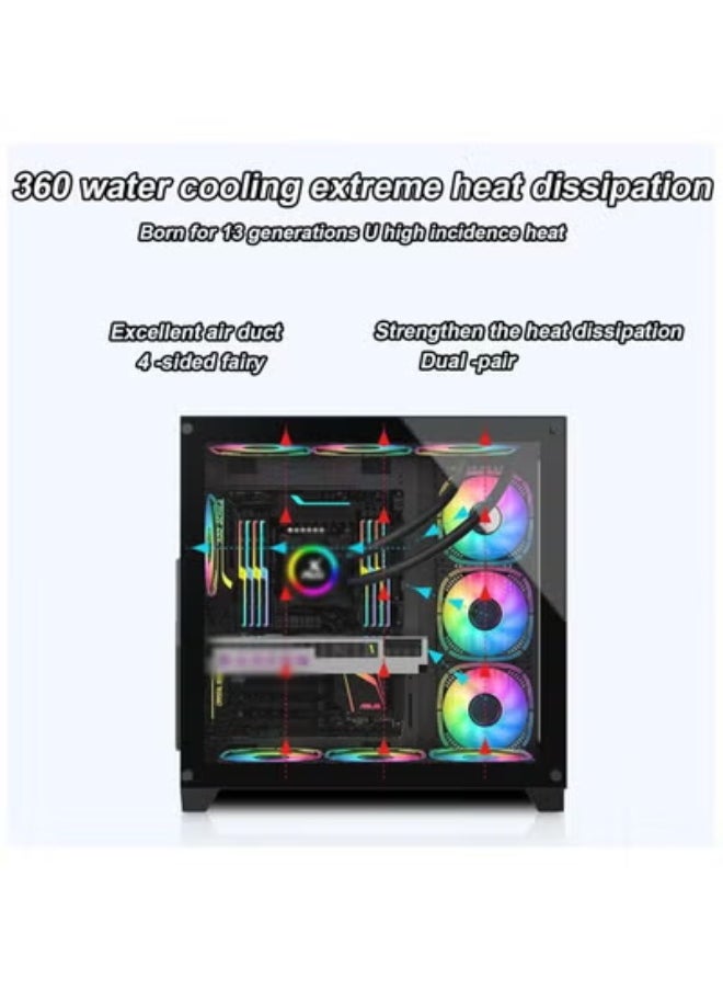 هيكل الكمبيوتر ATX لوحة كبيرة 240/360 المياه المبردة والباردة مضيف الطاولة المفتوحة هيكل اللعبة، هيكل كمبيوتر الألعاب ATX (أسود)