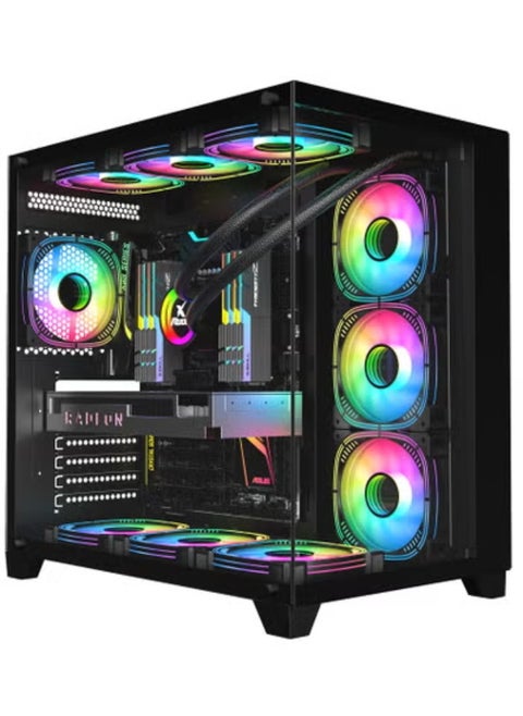 هيكل الكمبيوتر ATX لوحة كبيرة 240/360 المياه المبردة والباردة مضيف الطاولة المفتوحة هيكل اللعبة، هيكل كمبيوتر الألعاب ATX (أسود)