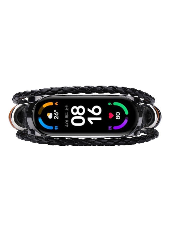 NIBEMINENT Replacement Strap For Xiaomi Mi Band 5/6 Black - Image 2