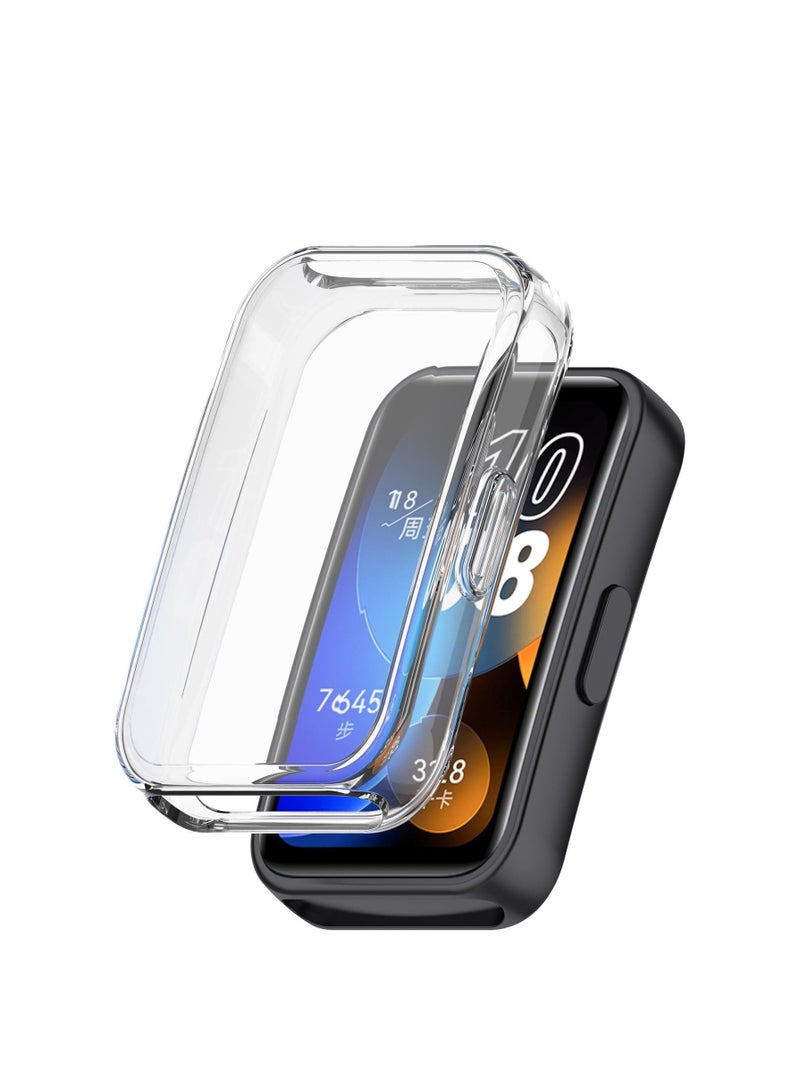Case Protector Compatible with Huawei Band 8 Watch Full TPU Case Protector with TPU Screen Coverage (Clear) - Image 1