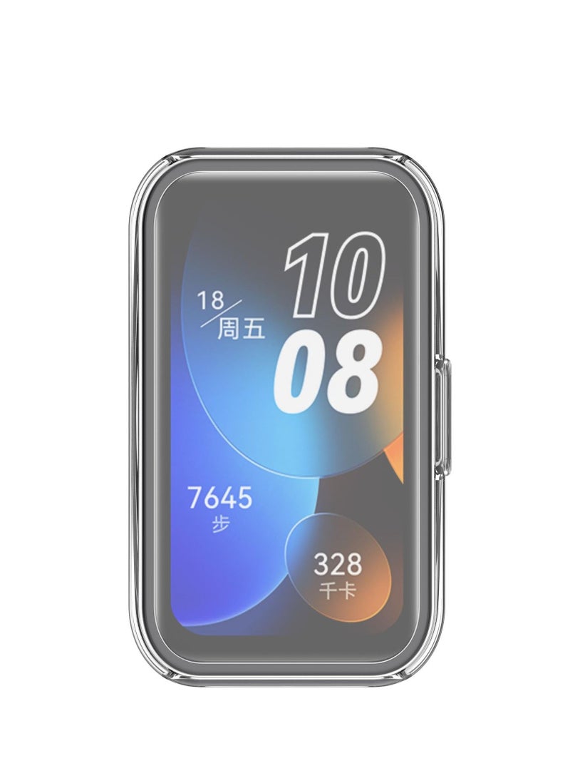 Case Protector Compatible with Huawei Band 8 Watch Full TPU Case Protector with TPU Screen Coverage (Clear) - Image 2