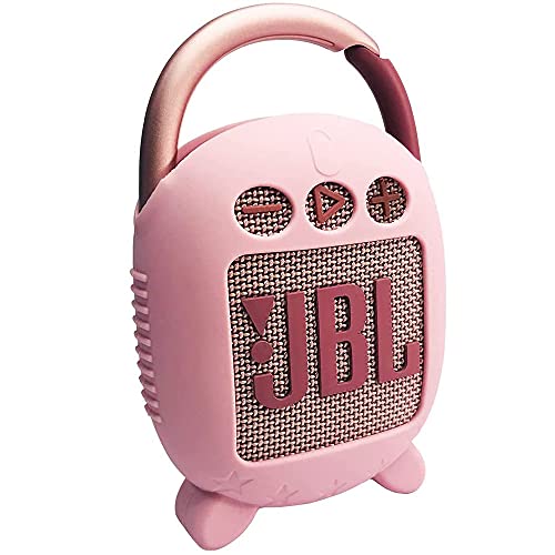 JCHPINE Silicone Cover Case for JBL Clip 4 Portable Bluetooth Speaker, Protective Carrying Case for JBL Clip 4 Portable Bluetooth Speaker Stand Up Holder (Pink) - Image 4