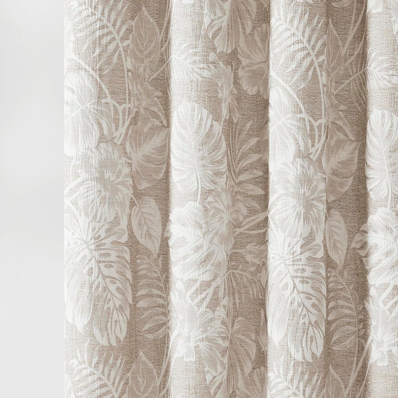 Lush Decor Bali Tropical Leaves Shower Curtain Single 72" W x 72" L Neutral - Tropical Bathroom - Brown Bath Curtain -Coastal Decor - Image 4