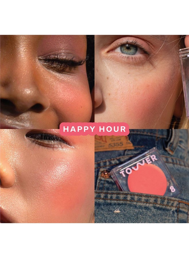 TOWER 28 Beachplease Luminous Tinted Balm Happy Hour Multipurpose Cheek And Lip Cream Blush In Coral Pink Dewy Finish Green Tea And Aloe Vera Extract  - Image 2
