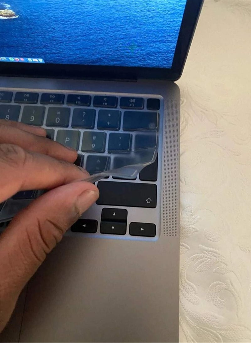 Transparent Silicone keyboard Cover for Macbook Air 13inch (2020 Release Touch Bar ID) A2179 US Keyboard Cover Protector Skin - Transparent Clear - Image 5