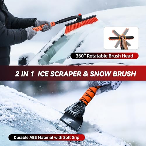 VCANENERGY Car Emergency Safety Kit Bag with Portable Air Compressor, Jumper Cables,First Aid Kit, Winter Vehicle Roadside Emergency Kit with Snow Brush and Ice Scraper, for Women, Men, Teen - Image 4