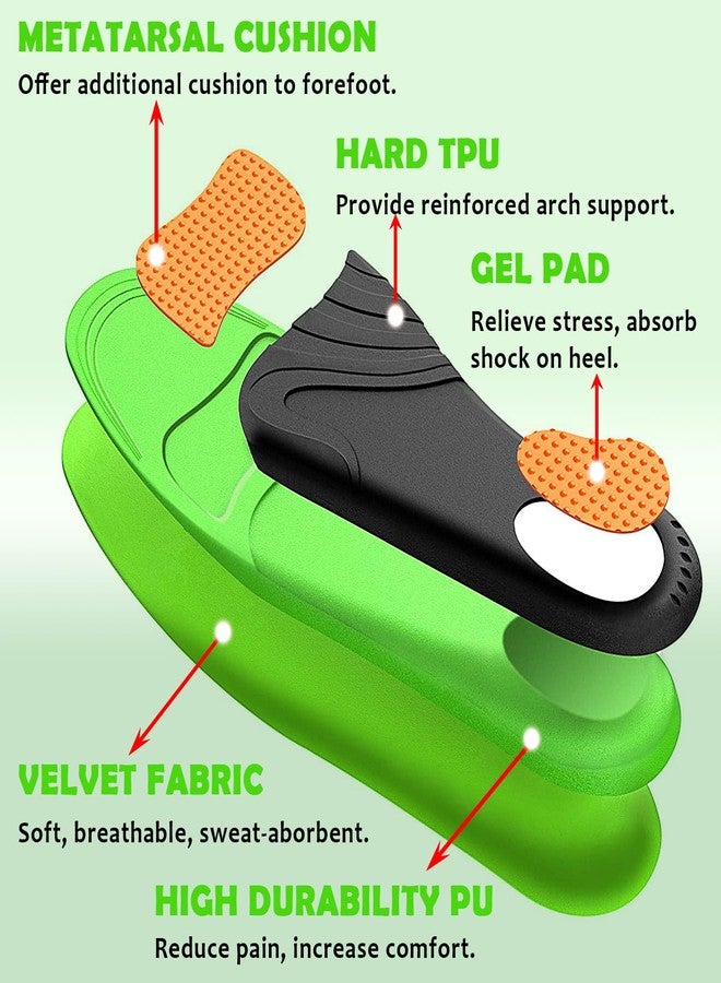 Ailaka Kids Orthotic Arch Support Shoe Insoles, Plantar Fasciitis Cushioning Athletic Inserts for Flatfoot Pain Relief Running Walking - Image 3