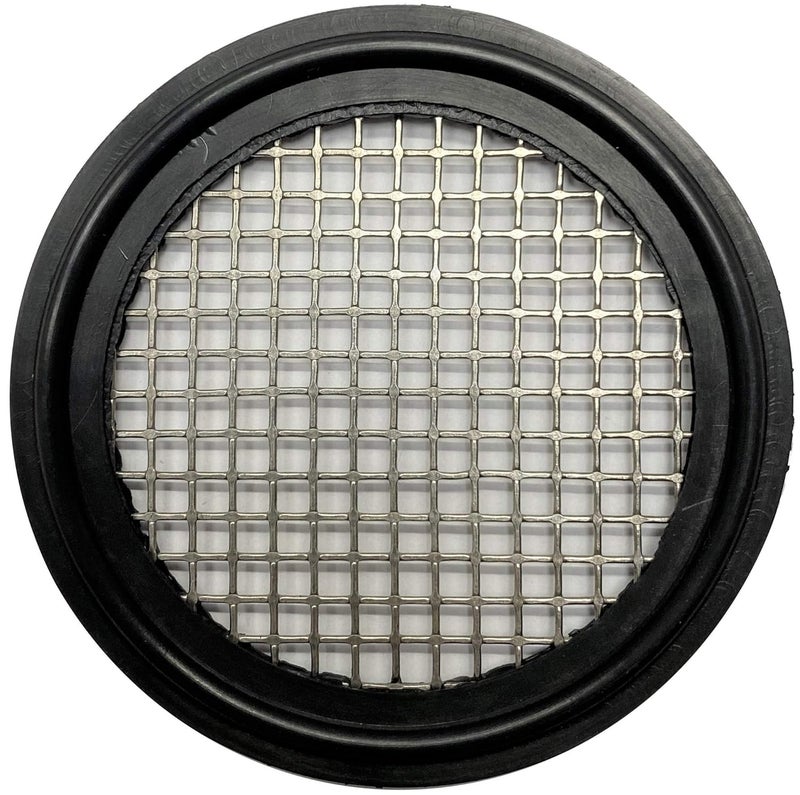 DR.COMPONENT 2" Sanitary Tri-Clamp Gaskets (Pack of 2), Bonded Type Screen (#8 Mesh/ 2380 μm) Gaskets, Black Viton - Image 1