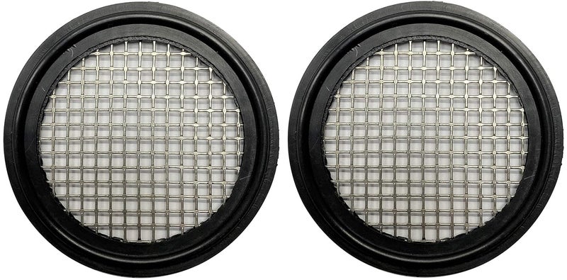 DR.COMPONENT 2" Sanitary Tri-Clamp Gaskets (Pack of 2), Bonded Type Screen (#8 Mesh/ 2380 μm) Gaskets, Black Viton - Image 2
