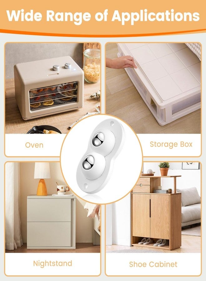 CUBIZ Self Adhesive Caster Wheels - 360° Mini Swivel Wheels, Small Appliance Sliders, Sticky Pulley for Kitchen Appliances, Storage Box, Cricut, Trash Can, Furniture (4 PCS) (2 Ball Bearings) - Image 5