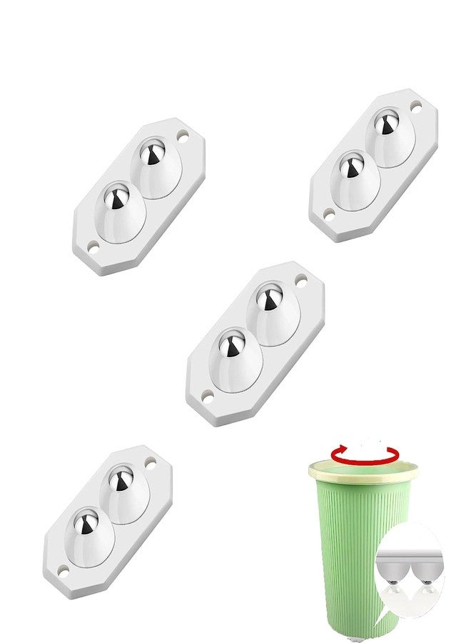 CUBIZ Self Adhesive Caster Wheels - 360° Mini Swivel Wheels, Small Appliance Sliders, Sticky Pulley for Kitchen Appliances, Storage Box, Cricut, Trash Can, Furniture (4 PCS) (2 Ball Bearings) - Image 1
