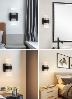 YATAI LIGHTING Bedroom Modern Wall Light, LED Simple Black Wall Lamp with Light Guide Plate, Acrylic Dimmable Wall Light for Living Room, Hallway, Bedroom, Stairs, 10W  - Image 2