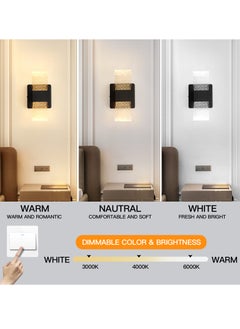 YATAI LIGHTING Bedroom Modern Wall Light, LED Simple Black Wall Lamp with Light Guide Plate, Acrylic Dimmable Wall Light for Living Room, Hallway, Bedroom, Stairs, 10W  - Image 4