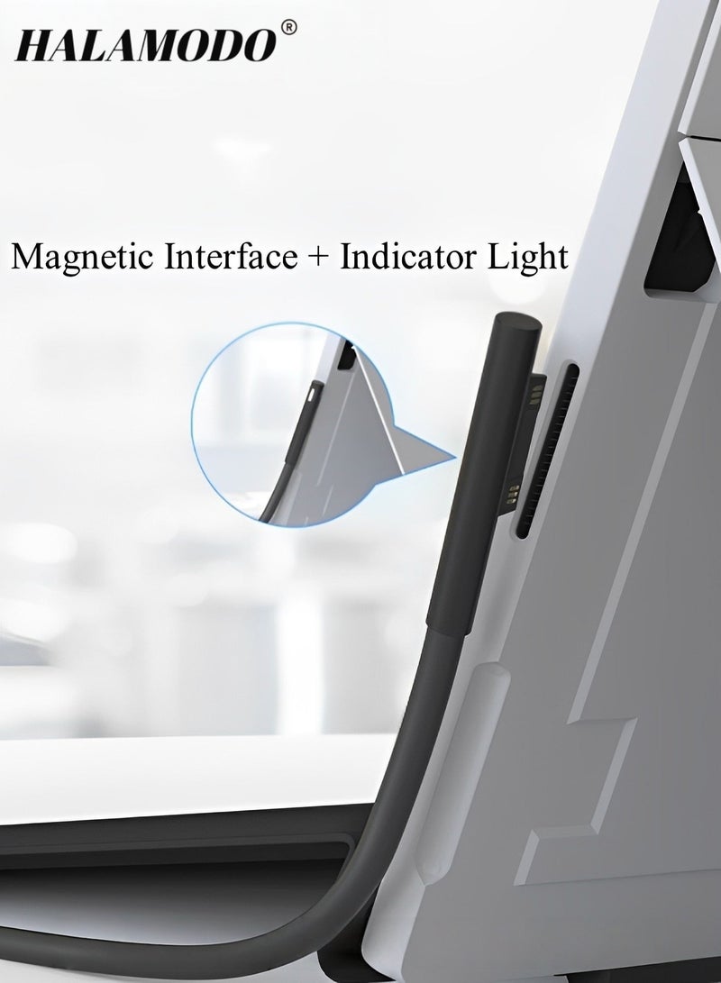 هالامودو شاحن كمبيوتر محمول بقدرة 65 واط، ومحول طاقة 15 فولت/4 أمبير، متوافق مع أجهزة الكمبيوتر المحمولة والأجهزة اللوحية من Microsoft Surface Pro 3 4 5، وSurface Go، وSurface Book، مع منفذ شحن USB - Image 2