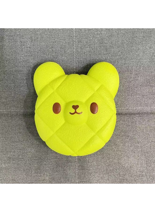 Large Bear Biscuit Slow Rebound Cute Bear Head PineFor Apple Bag Matcha Green Decompression Toy Squishy-Color:Matcha Green Bear Cake  - Image 1