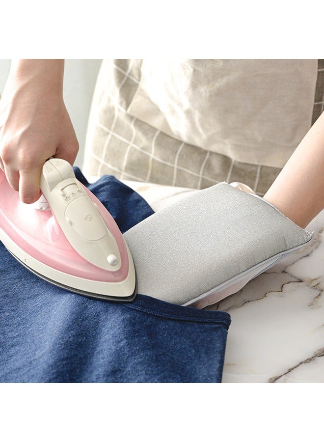 Garment steamer ironing gloves, waterproof and steam-proof gloves with finger rings, comprehensive care protective garment ironing gloves, garment steamer heat-resistant gloves (pink, blue small size)  - Image 2