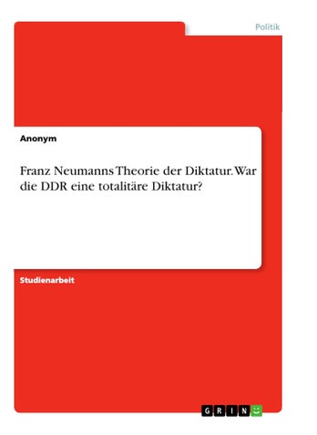 Franz Neumanns Theorie der Diktatur. War die DDR eine totalitäre Diktatur? - pzsku/ZE40DAA0C5DF69A947180Z/45/1749035247/ee9557ea-6828-40ff-844f-58f2a56cba99