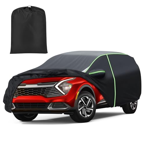Mixsuper Liner Car Cover for Kia Sportage 1994-2026, 7 Layers Waterproof Car Cover Accessories for Sportage with Zipper Door, Windproof Straps, Reflective Strips, Anti-UV, All Weather - Image 1