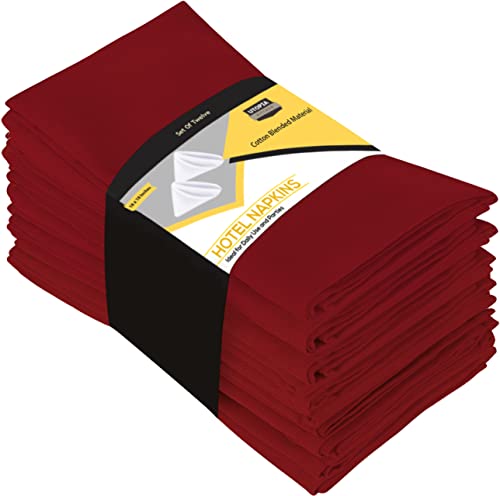 Utopia Kitchen Red Cloth Napkins [12 Pack, 18x18 Inch] Absorbent Cotton Blend Washable and Reusable for Dinner, Restaurant, Lunch, Wedding and Hotel - Image 1