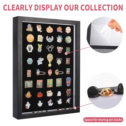 swakuszy Light Up Pin Display Case – 16x12 Black Enamel Pin Display Board with Light, Pin Holder and Pin Collection Display Frame, Pin Display for Wall or Tabletop, Pin Board for Enamel Pins - Image 5