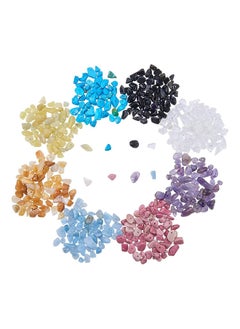 Generic 1 Square Chip Gemstone Beads Crushed Cut Stone Beads Irregular Shape with Pattern Tibetan Alloy Beads Spacer for Earring Bracelet Necklace Tree of Life Making  - Image 1
