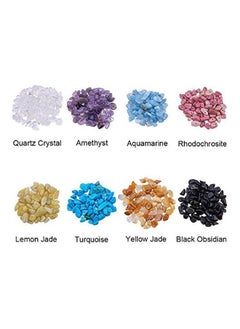 Generic 1 Square Chip Gemstone Beads Crushed Cut Stone Beads Irregular Shape with Pattern Tibetan Alloy Beads Spacer for Earring Bracelet Necklace Tree of Life Making  - Image 2