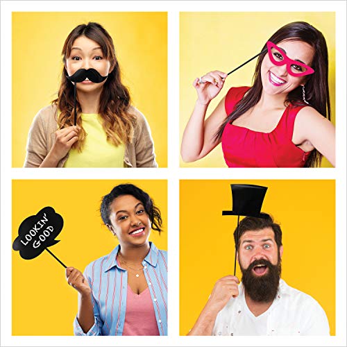 CREATIVE CONVERTING 10 Assorted Photo Booth Props, Chalkboard Party - Image 3