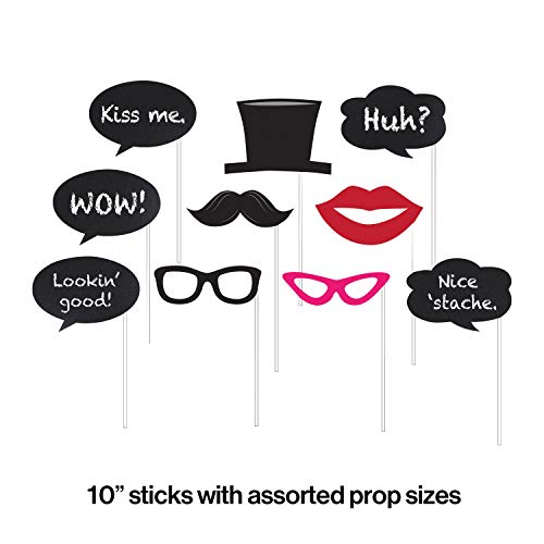 CREATIVE CONVERTING 10 Assorted Photo Booth Props, Chalkboard Party - Image 2