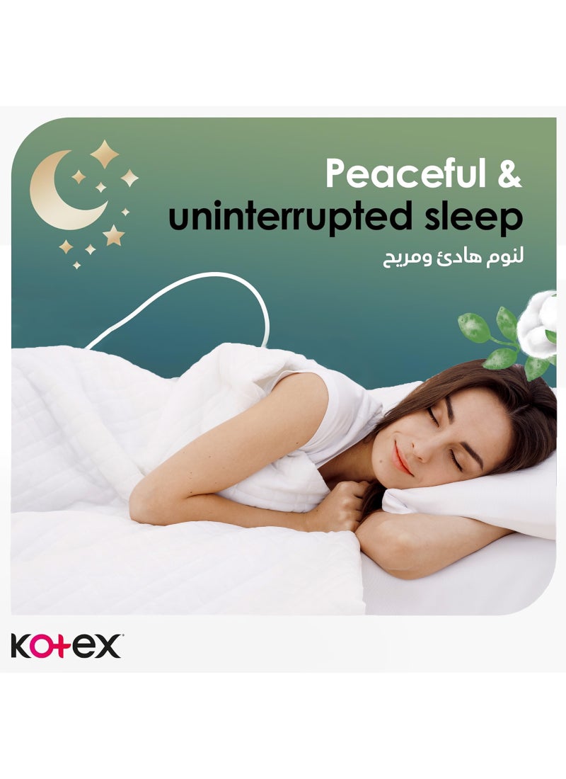 Kotex وسادات ماكسي الطبيعية السميكة، وسادة قطن 100%، وسادات صحية لحماية طوال الليل مع أجنحة - Image 5