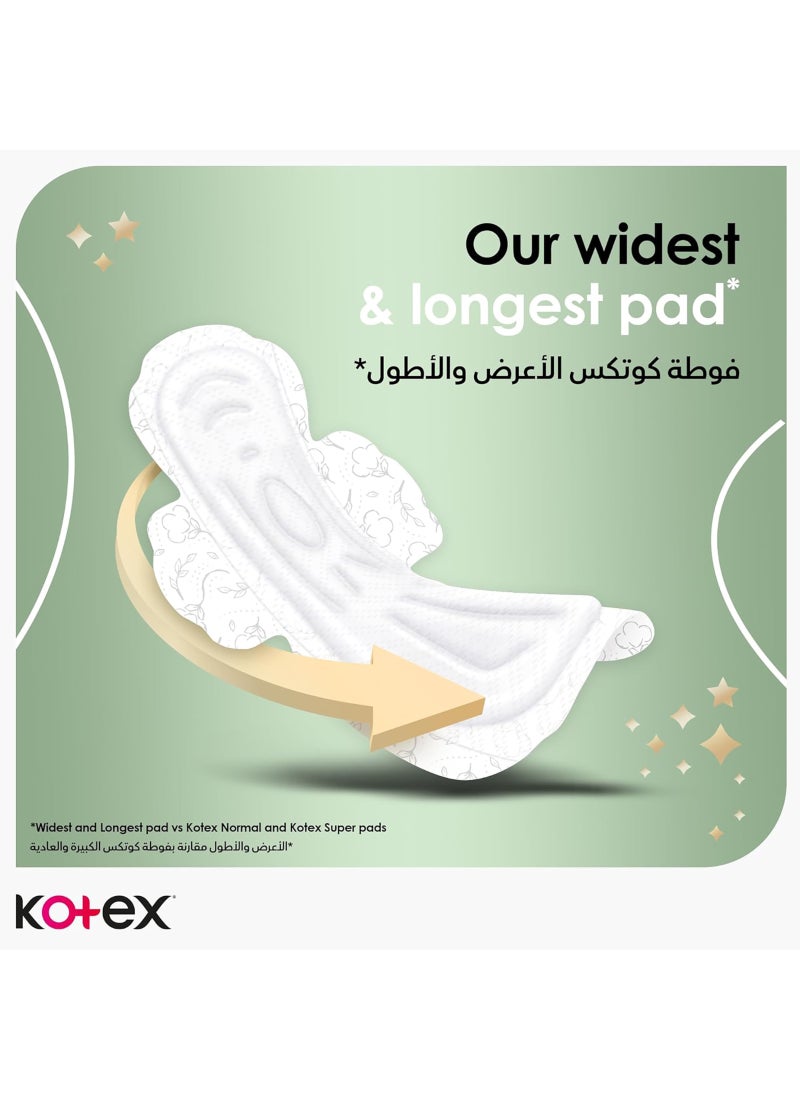 Kotex وسادات ماكسي الطبيعية السميكة، وسادة قطن 100%، وسادات صحية لحماية طوال الليل مع أجنحة - Image 4