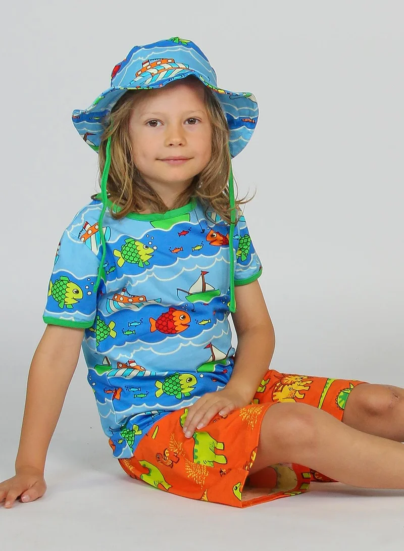 Småfolk T-shirt with boat and fish
