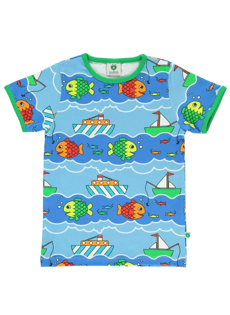 Småfolk T-shirt with boat and fish